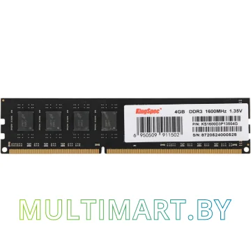 Оперативная память KingSpec 4GB DDR3 PC3-12800 (KS1600D3P13504G)